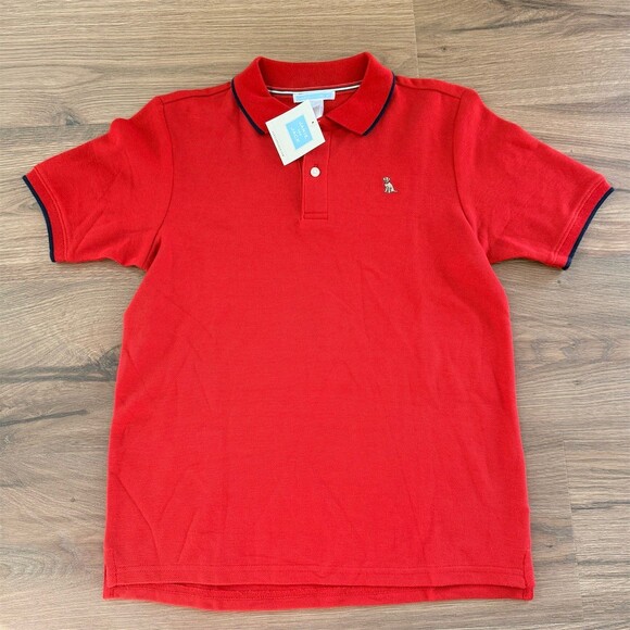 NWT Janie and Jack Polo Shirt Boys Size 10 Red Short Sleeve Embroidered Dog NWT - Picture 2 of 4